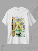 تیشرت سفید طرح دار ونیز، دکور معاصر اثر ناتالی مک | immage.ir