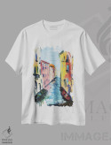 تیشرت سفید طرح دار ونیز VI، دکور معاصر اثر ناتالی مک | فروشگاه ایماژ