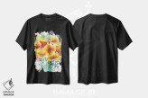 تیشرت مشکی طرح دار دسته گل شقایق کالیفرنیا، هنر فاخر معاصر اثر ناتالی مک | immage.ir