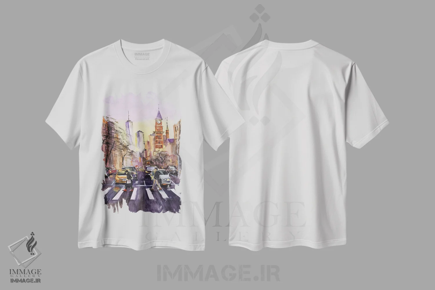 تیشرت سفید طرح دار منهتن شهر نیویورک، دکور معاصر اثر ناتالی مک | immage.ir