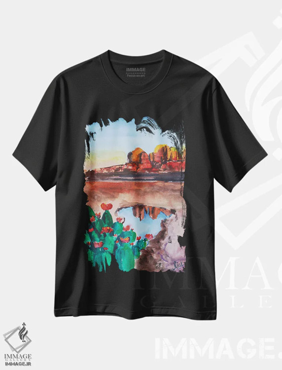 تیشرت مشکی طرح دار نقاشی گرند کنیون آریزونا، مدیوم اثر ناتالی مک | فروشگاه ایماژ