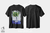 تیشرت مشکی طرح دار درخت لیمو، تزئینی اثر ناتالی مک | فروشگاه ایماژ
