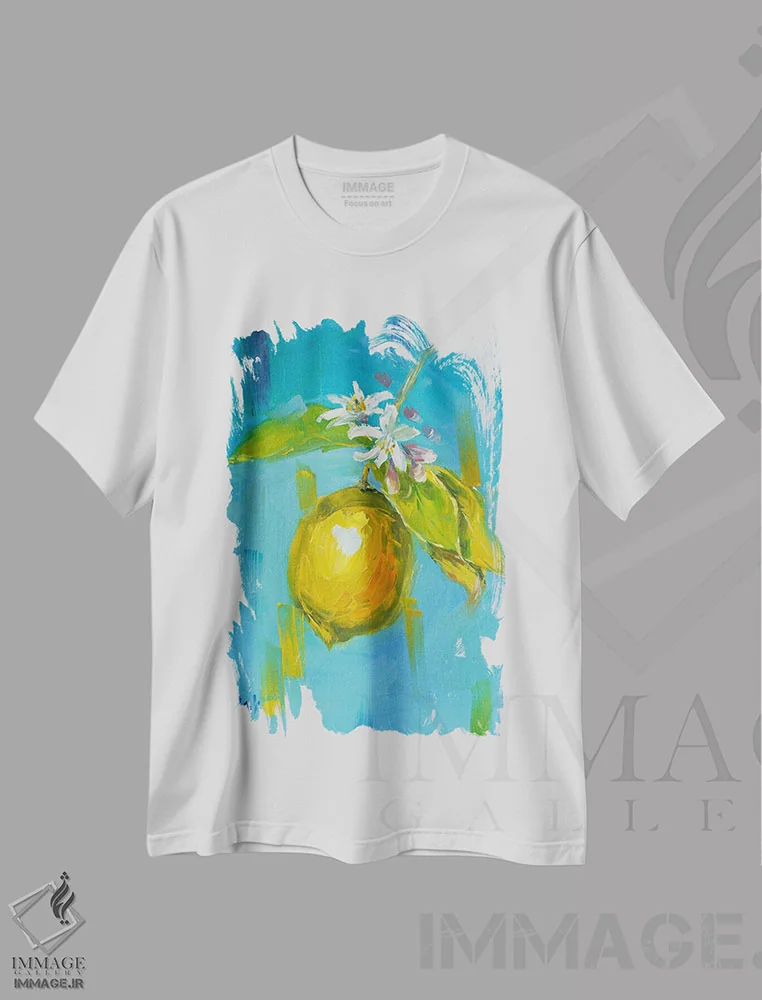 تیشرت سفید طرح دار لیمو ۲، مدیوم اثر ناتالی مک | immage.ir