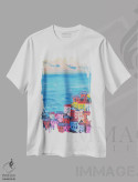 تیشرت سفید طرح دار پوزیتانو، دکور ساحلی اثر ناتالی مک | immage.ir