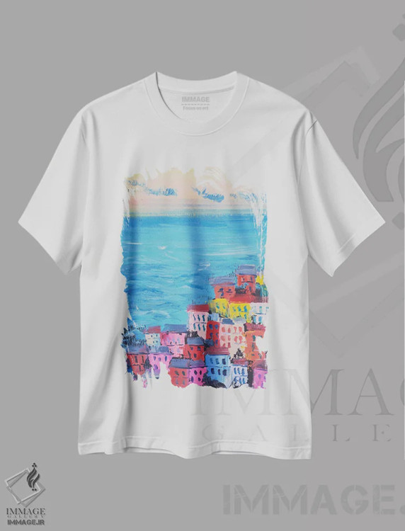 تیشرت سفید طرح دار پوزیتانو، دکور ساحلی اثر ناتالی مک | immage.ir