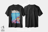 تیشرت مشکی طرح دار پوزیتانو، دکور ساحلی اثر ناتالی مک | فروشگاه ایماژ