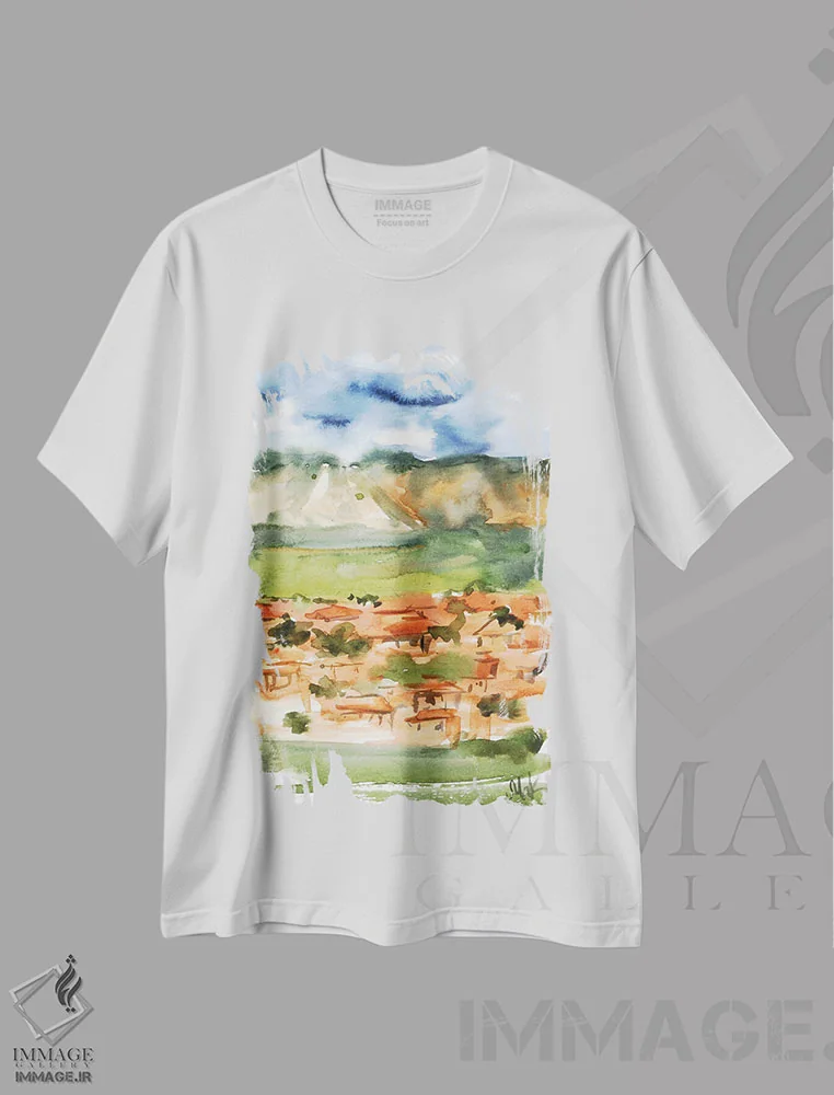 تیشرت سفید طرح دار نقاشی کرواسی، مدیوم اثر ناتالی مک | immage.ir