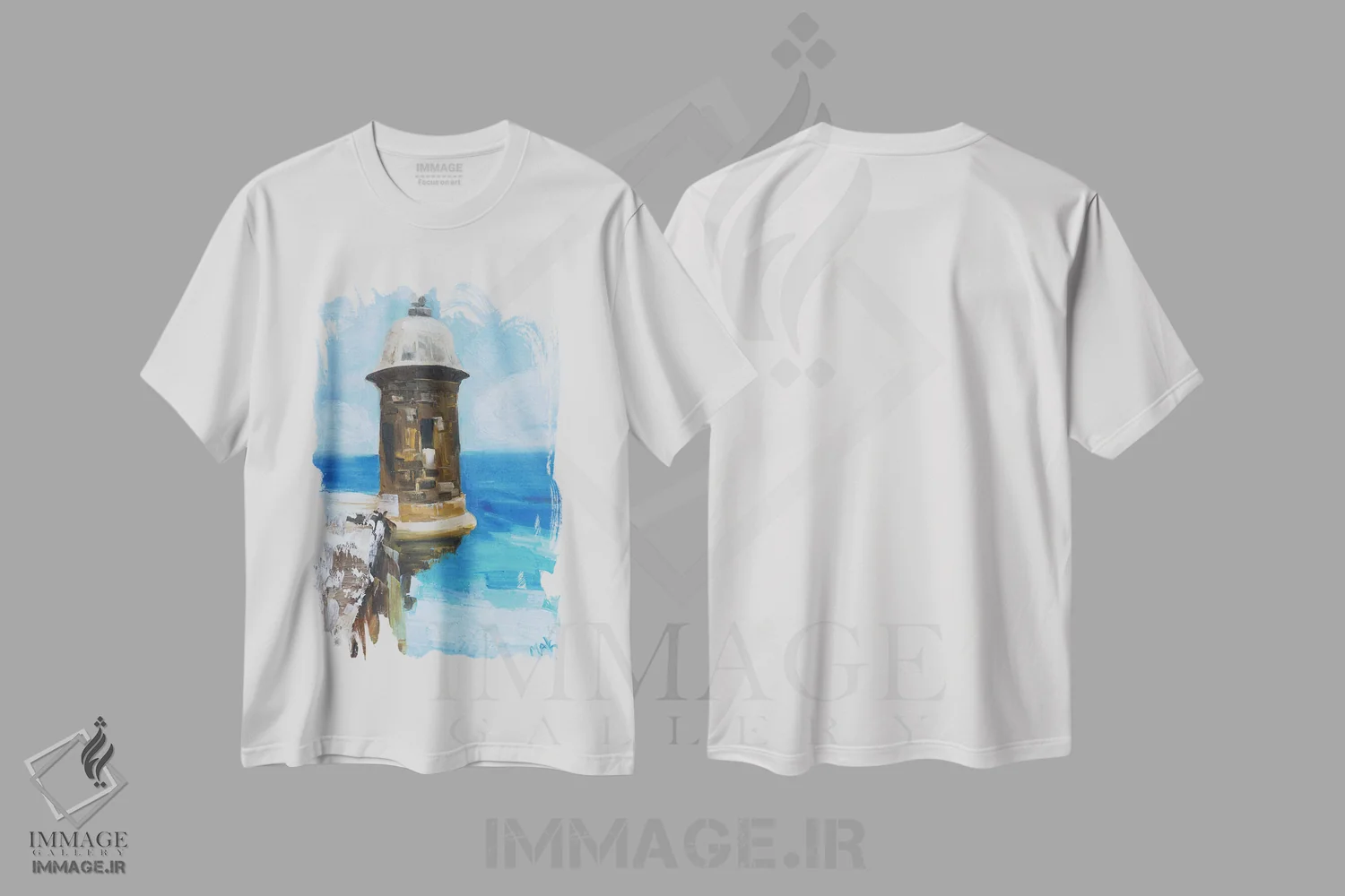 تیشرت سفید طرح دار هنر سن خوآن پورتوریکو، مدیوم اثر ناتالی مک | immage.ir