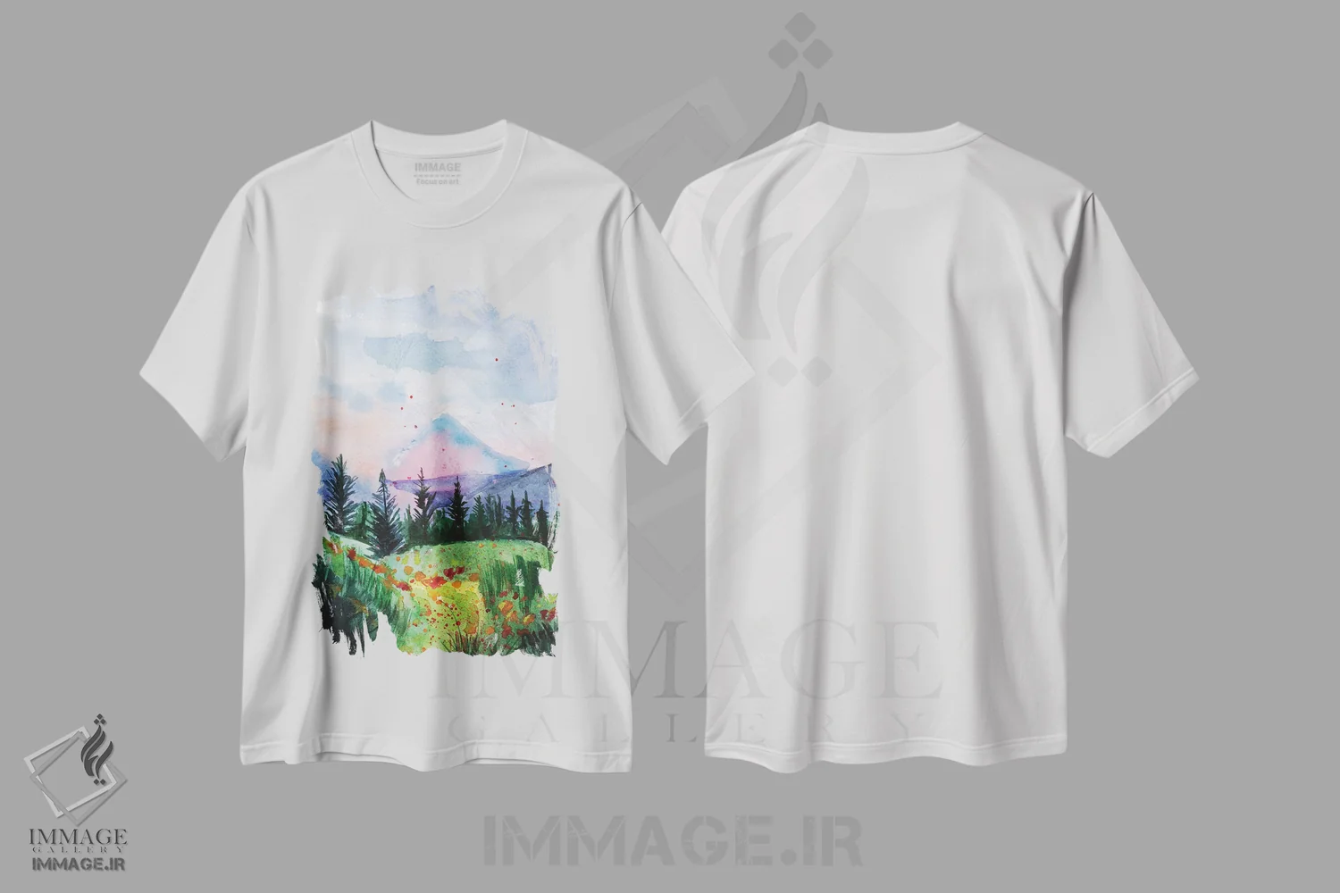 تیشرت سفید طرح دار منظره نشویل، تزئینی اثر ناتالی مک | فروشگاه ایماژ