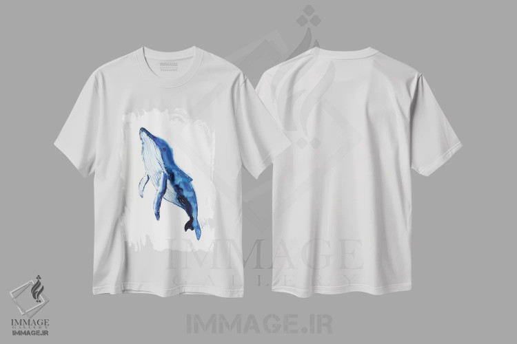 تیشرت سفید طرح دار نهنگ، مدیوم اثر ناتالی مک | فروشگاه ایماژ