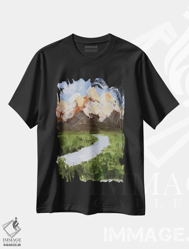 تیشرت مشکی طرح دار گرند تتون شماره ۱، مدیوم اثر ناتالی مک | فروشگاه ایماژ