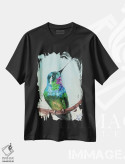 تیشرت مشکی طرح دار مرغ مگس خوار، مدیوم اثر ناتالی مک | فروشگاه ایماژ