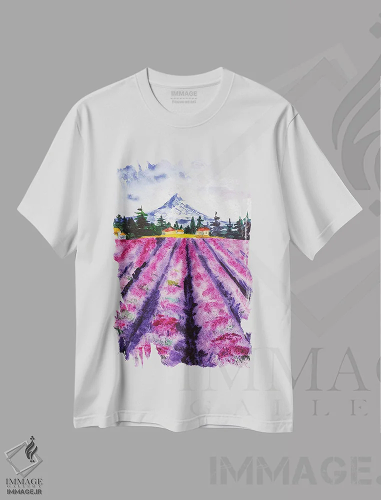 تیشرت سفید طرح دار پروانس، تزئینی اثر ناتالی مک | فروشگاه ایماژ