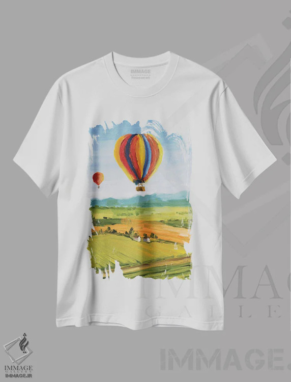 تیشرت سفید طرح دار دشت ناپا شماره ۲، مدیوم اثر ناتالی مک | immage.ir