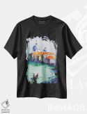 تیشرت مشکی طرح دار ونیز شماره ۲، تزئینی اثر ناتالی مک | فروشگاه ایماژ