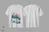 تیشرت سفید طرح دار ونیز شماره ۲، تزئینی اثر ناتالی مک | immage.ir