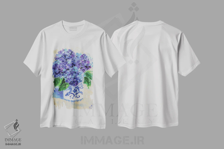 تیشرت سفید طرح دار ادریسی شماره ۳، دکور معاصر اثر ناتالی مک | فروشگاه ایماژ