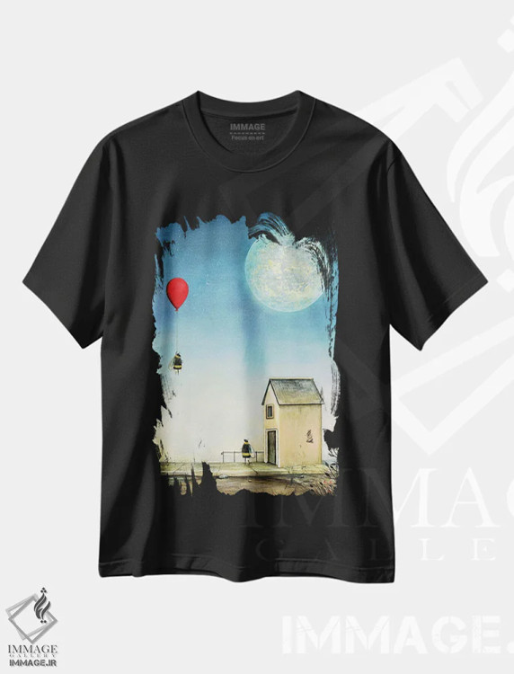تیشرت مشکی طرح دار بازگشت ۲، هنر فاخر معاصر اثر نیل تامپسون | فروشگاه ایماژ