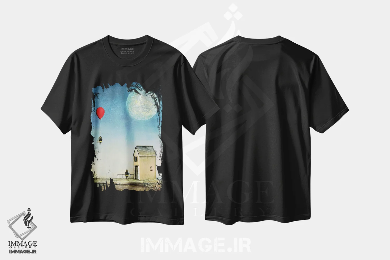 تیشرت مشکی طرح دار بازگشت ۲، هنر فاخر معاصر اثر نیل تامپسون | فروشگاه ایماژ