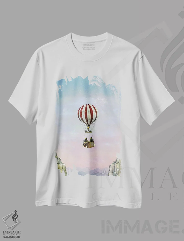 تیشرت سفید طرح دار عزیمت، هنر فاخر معاصر اثر نیل تامپسون | immage.ir