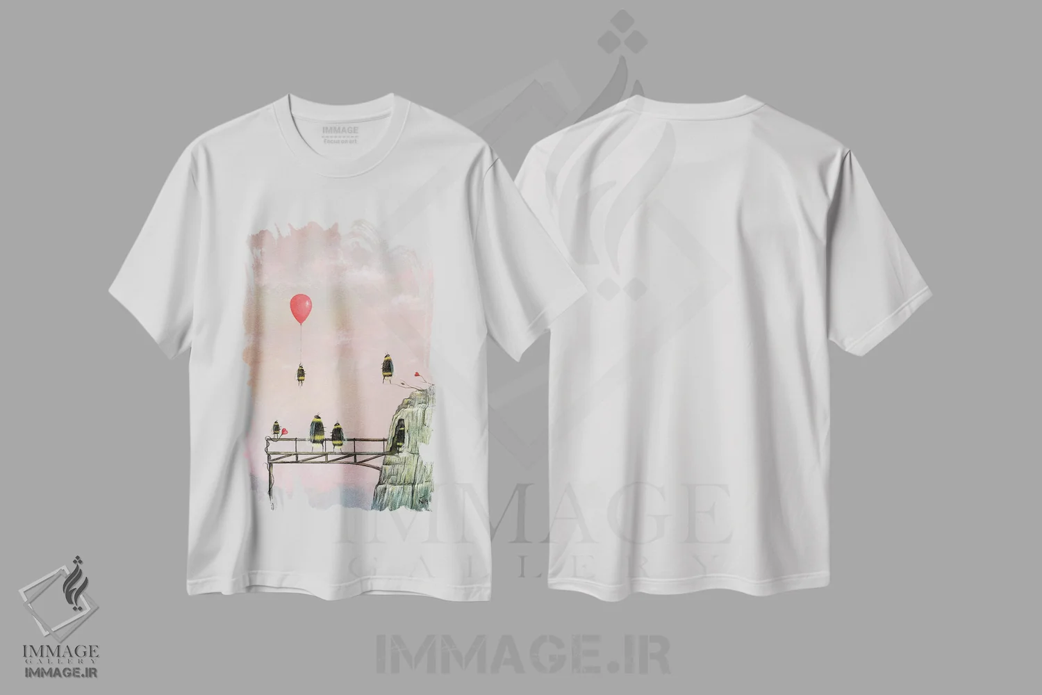 تیشرت سفید طرح دار پل، هنر فاخر معاصر اثر نیل تامپسون | فروشگاه ایماژ