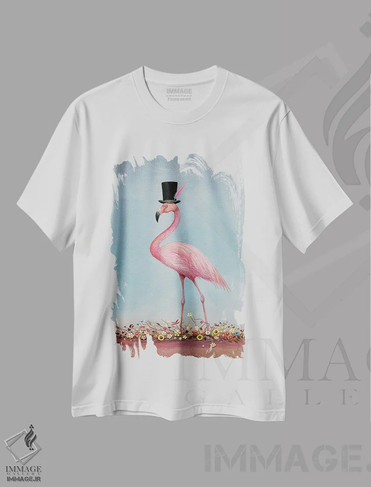 تیشرت سفید طرح دار آقای پینک، هنر فاخر معاصر اثر نیل تامپسون | immage.ir
