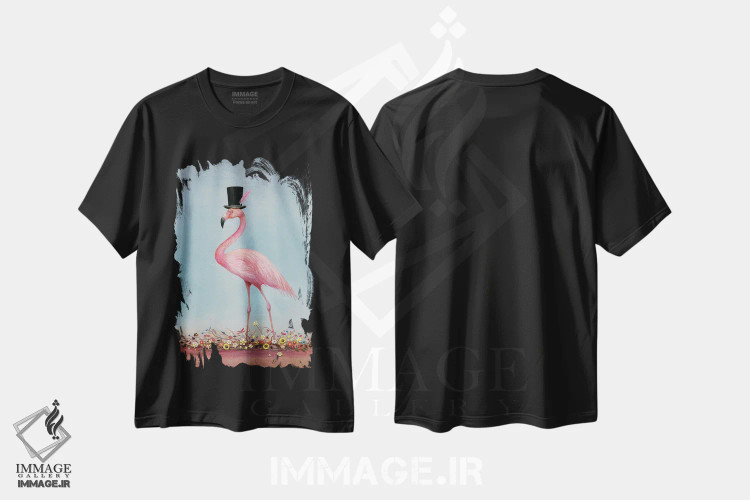 تیشرت مشکی طرح دار آقای پینک، هنر فاخر معاصر اثر نیل تامپسون | فروشگاه ایماژ