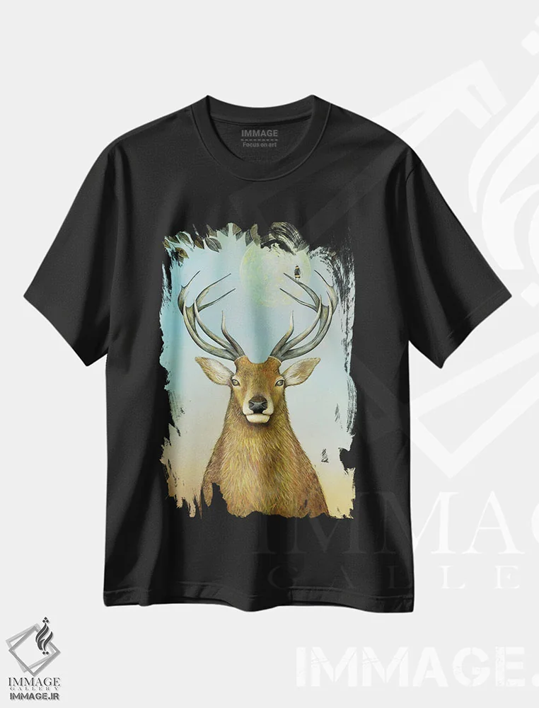 تیشرت مشکی طرح دار قرمز بزرگ، هنر فاخر معاصر اثر نیل تامپسون | immage.ir