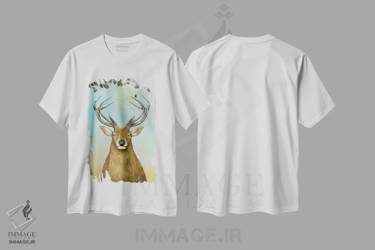 تیشرت سفید طرح دار قرمز بزرگ، هنر فاخر معاصر اثر نیل تامپسون | فروشگاه ایماژ