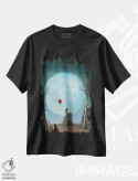 تیشرت مشکی طرح دار ماه بزرگ، تزئینی اثر نیل تامپسون | immage.ir