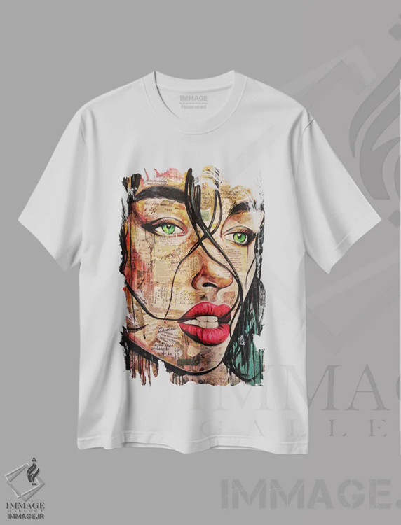 تیشرت سفید طرح دار احساسات کلامی، دکوراسیون جایگزین اثر ناتمیر لورا | فروشگاه ایماژ