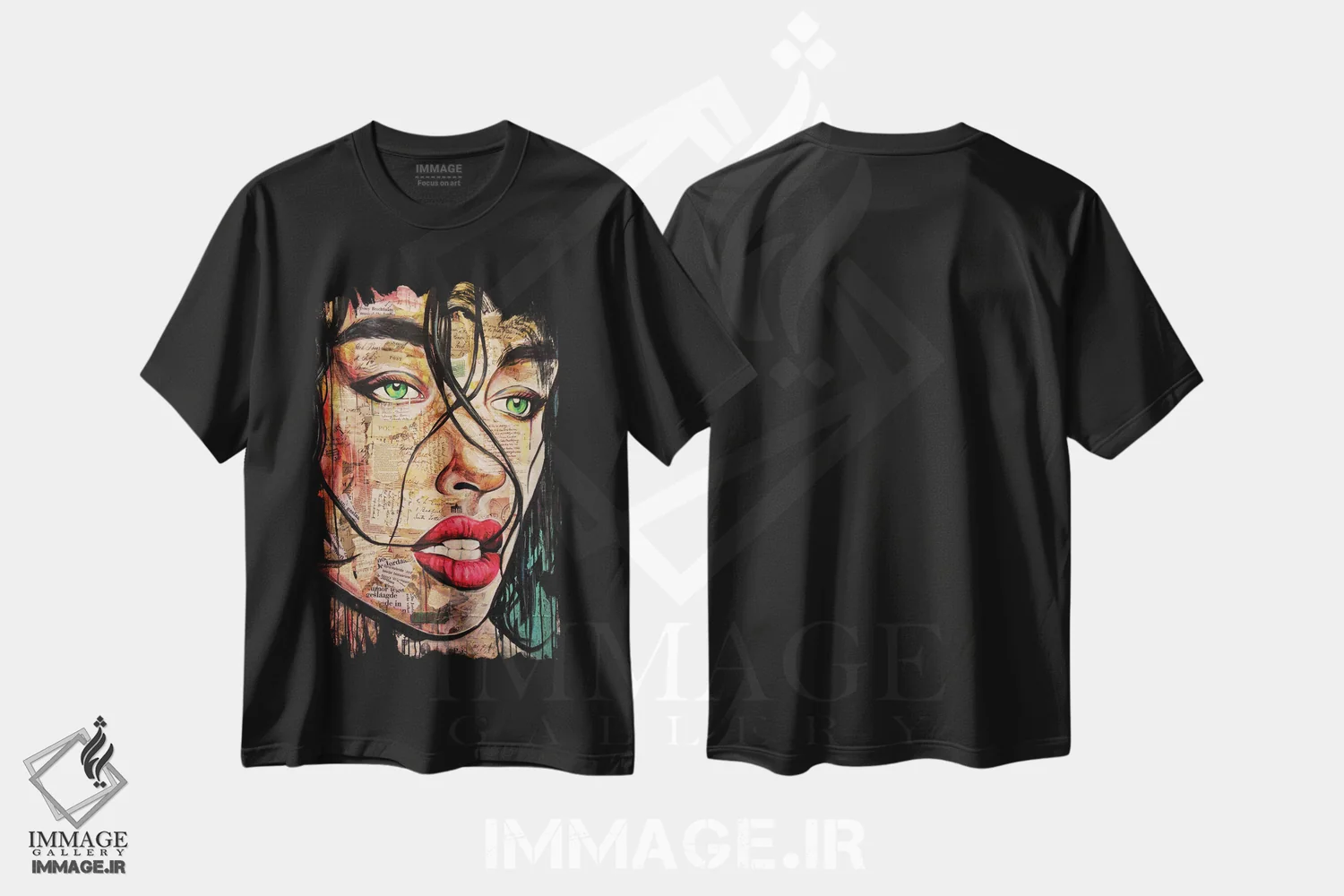 تیشرت مشکی طرح دار احساسات کلامی، دکوراسیون جایگزین اثر ناتمیر لورا | immage.ir