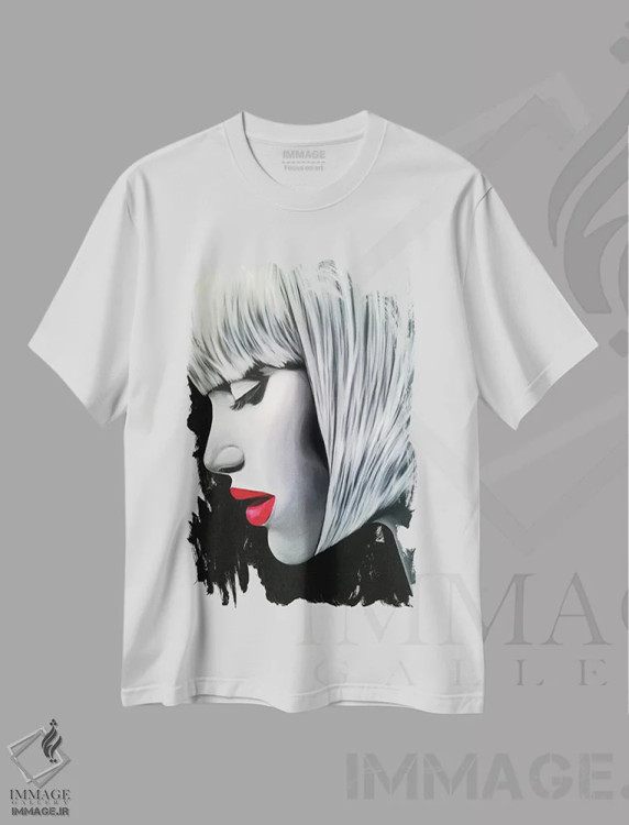 تیشرت سفید طرح دار بَنگز، دکوراسیون جایگزین اثر ناتمیر لورا | فروشگاه ایماژ