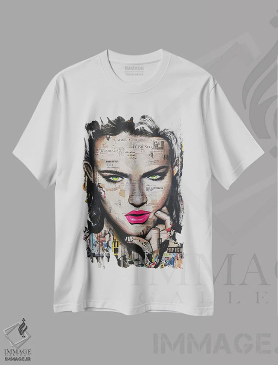 تیشرت سفید طرح دار اثر پروانه ای، دکوراسیون جایگزین اثر ناتمیر لورا | فروشگاه ایماژ