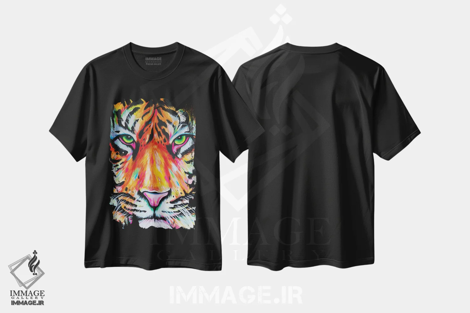 تیشرت مشکی طرح دار حیات وحش، دکوراسیون جایگزین اثر ناتمیر لورا | فروشگاه ایماژ