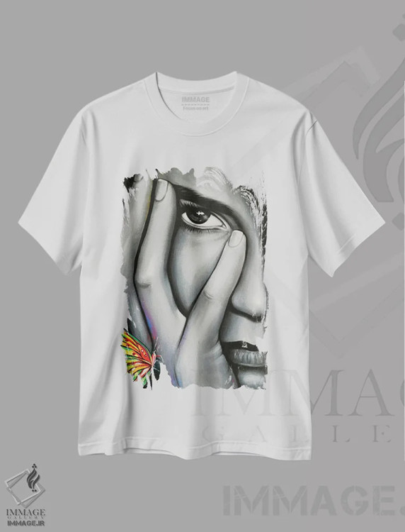 تیشرت سفید طرح دار سپیا، دکوراسیون جایگزین اثر ناتمیر لورا | immage.ir