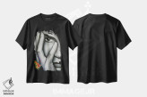 تیشرت مشکی طرح دار سپیا، دکوراسیون جایگزین اثر ناتمیر لورا | فروشگاه ایماژ
