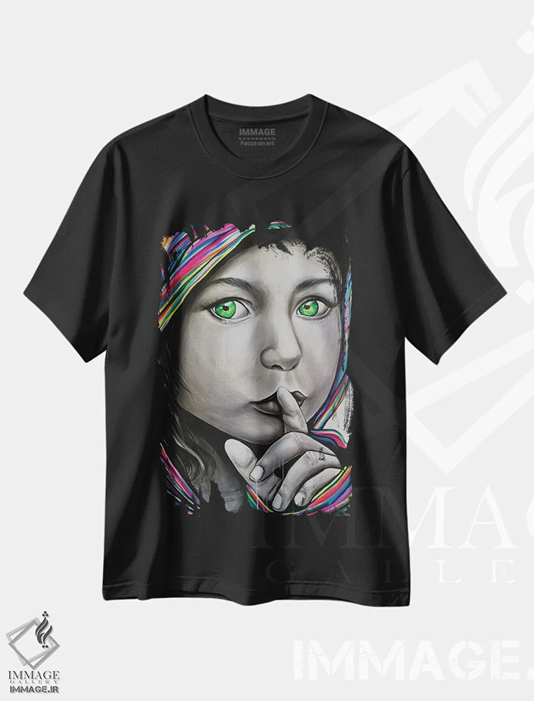 تیشرت مشکی طرح دار هیس، دکوراسیون جایگزین اثر ناتمیر لورا | immage.ir