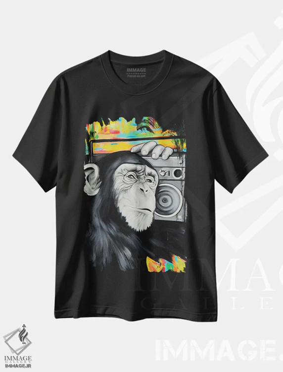 تیشرت مشکی طرح دار قلب استریو، دکوراسیون جایگزین اثر ناتمیر لورا | فروشگاه ایماژ