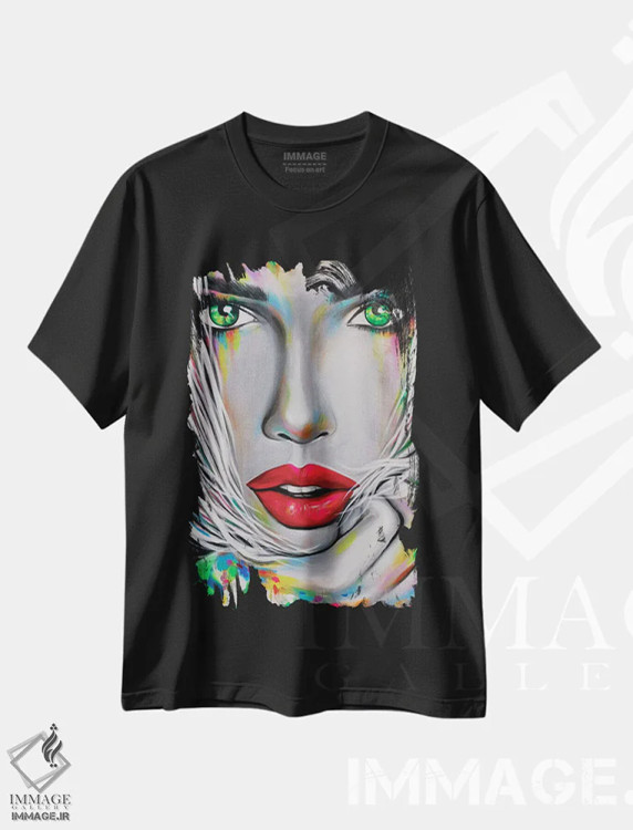 تیشرت مشکی طرح دار مالو، دکوراسیون جایگزین اثر ناتمیر لورا | فروشگاه ایماژ