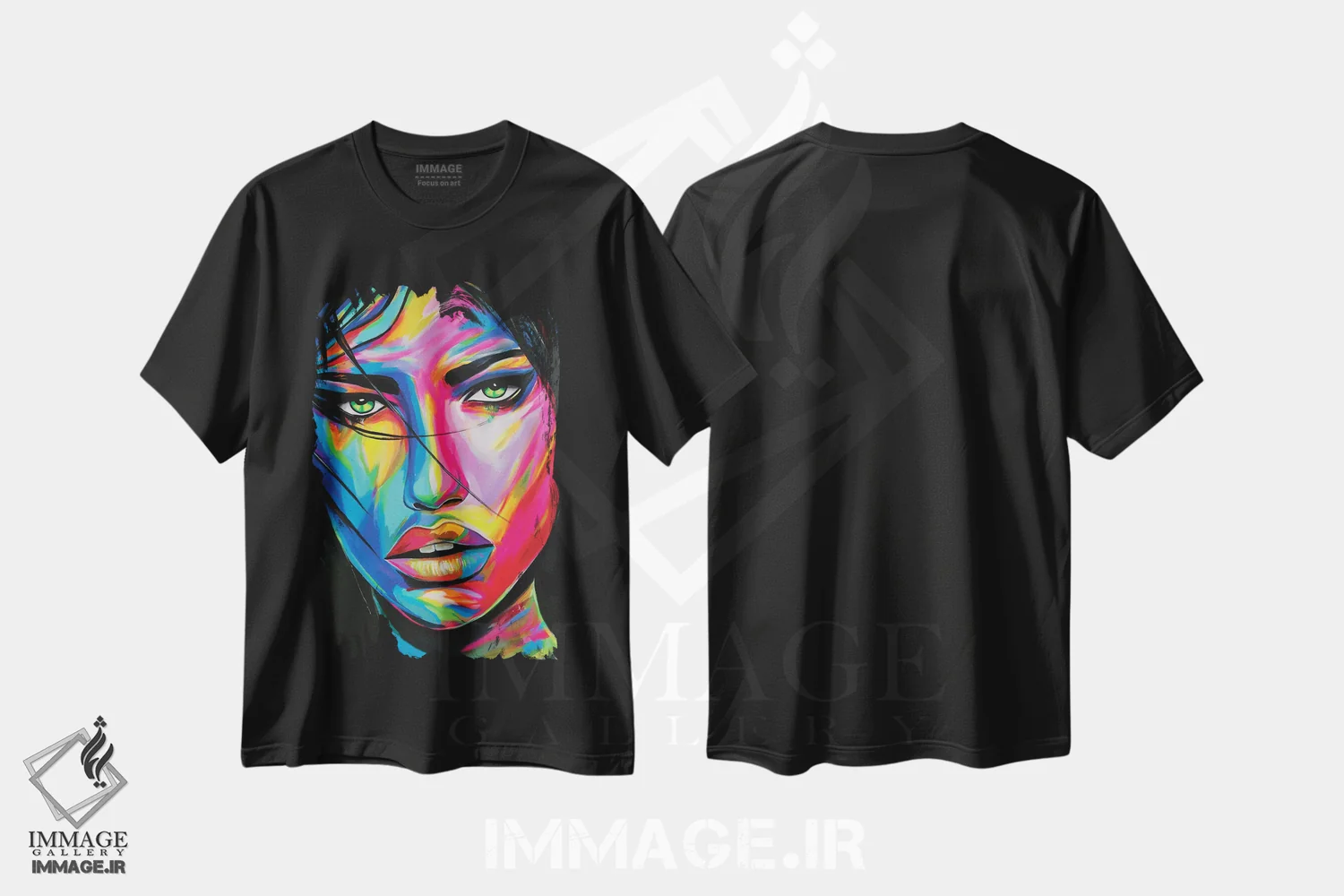 تیشرت مشکی طرح دار افسونگر، دکوراسیون جایگزین اثر ناتمیر لورا | فروشگاه ایماژ