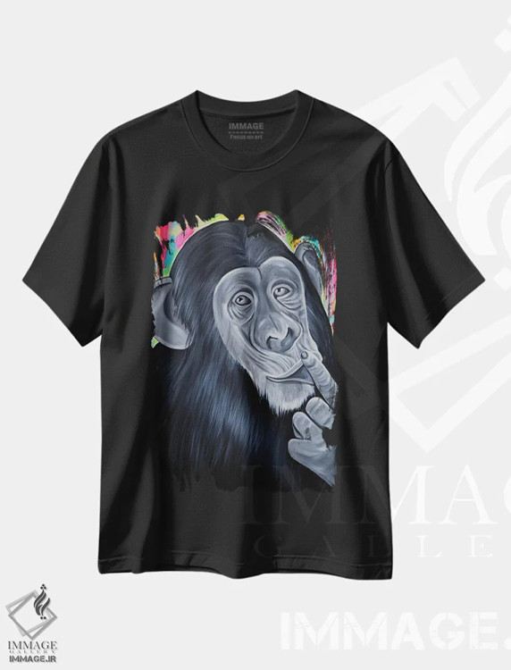 تیشرت مشکی طرح دار ایوازارو، دکوراسیون جایگزین اثر ناتمیر لورا | فروشگاه ایماژ