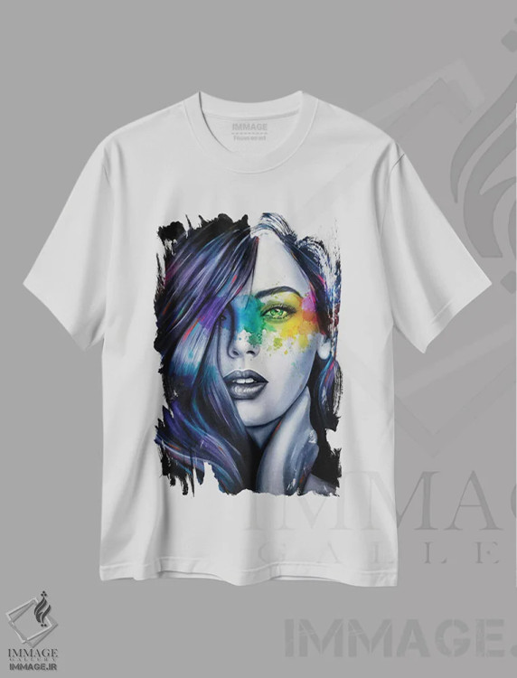 تیشرت سفید طرح دار ۵۶، دکور معاصر اثر ناتمیر لورا | فروشگاه ایماژ