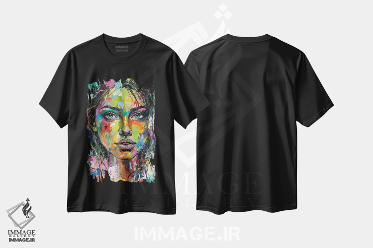 تیشرت مشکی طرح دار ایکس-دورا، دکور معاصر اثر ناتمیر لورا | فروشگاه ایماژ