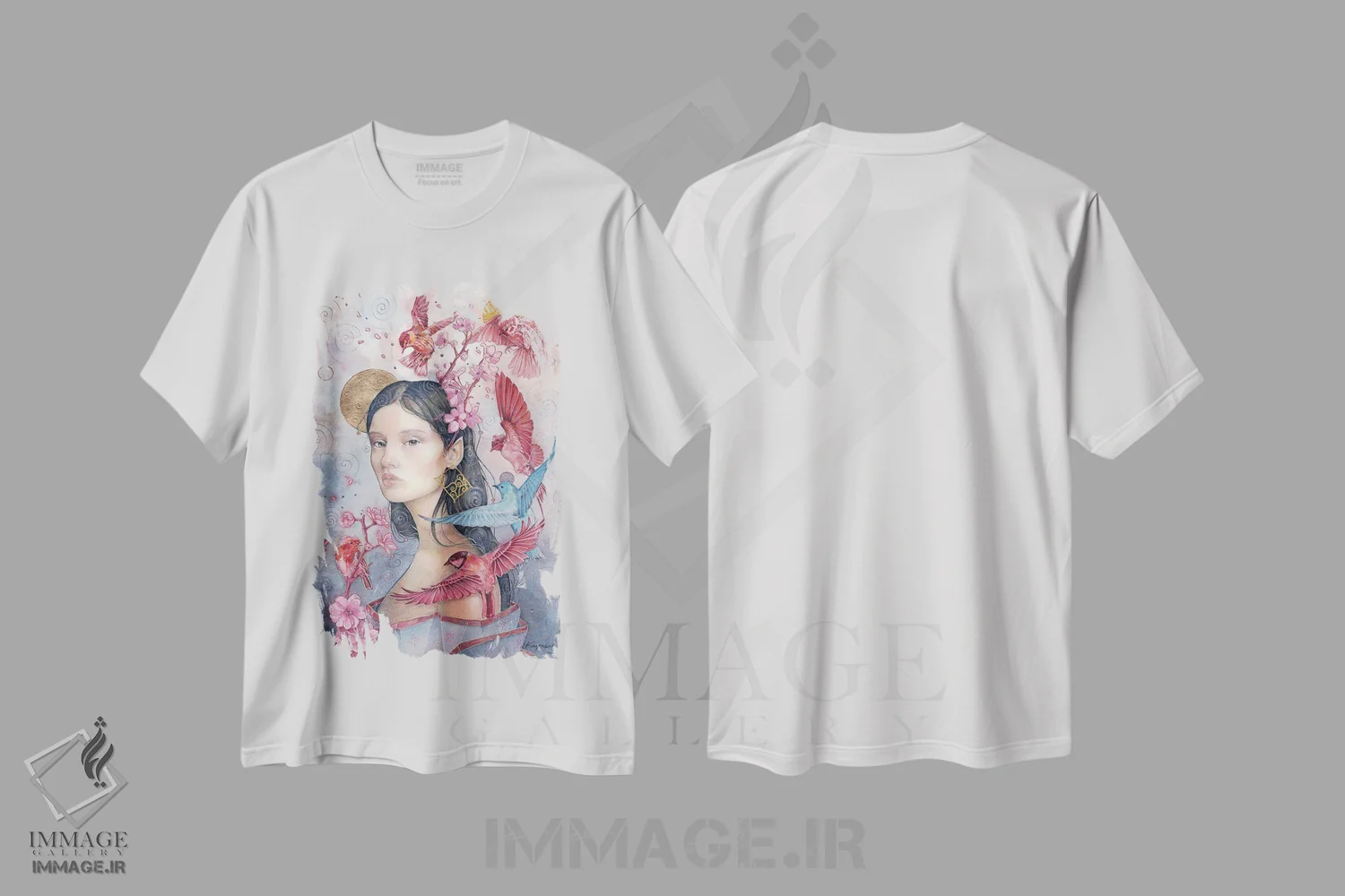 تیشرت سفید طرح دار استر، هنر فاخر معاصر اثر نیکولاس تاور | فروشگاه ایماژ