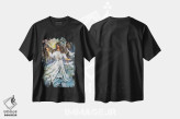تیشرت مشکی طرح دار فرشته و کبوترها، دکور معاصر اثر نستاسی آرت | immage.ir