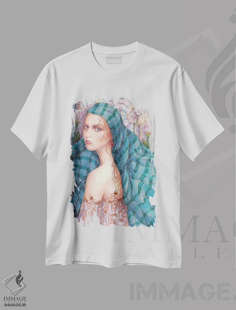 تیشرت سفید طرح دار لائه، هنر فاخر معاصر اثر نیکولاس تاور | فروشگاه ایماژ