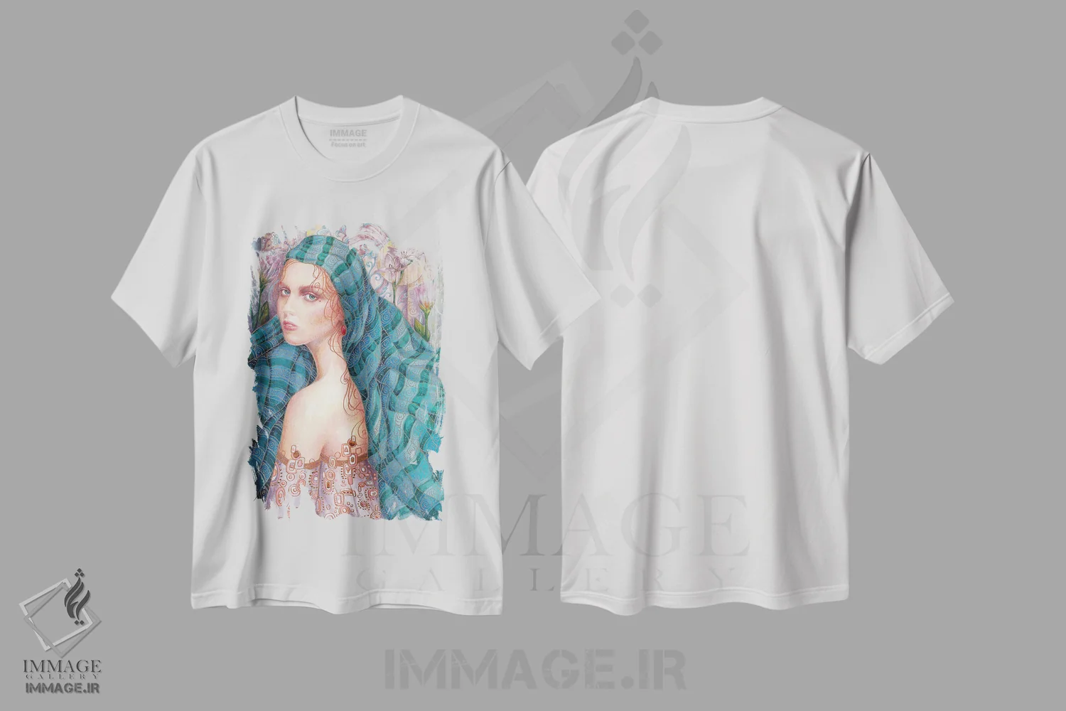 تیشرت سفید طرح دار لائه، هنر فاخر معاصر اثر نیکولاس تاور | فروشگاه ایماژ