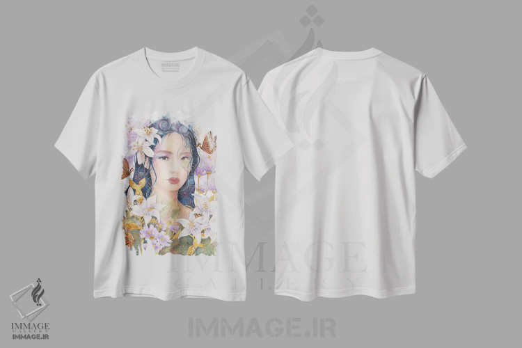 تیشرت سفید طرح دار لیلی، هنر فاخر معاصر اثر نیکولاس تاور | immage.ir