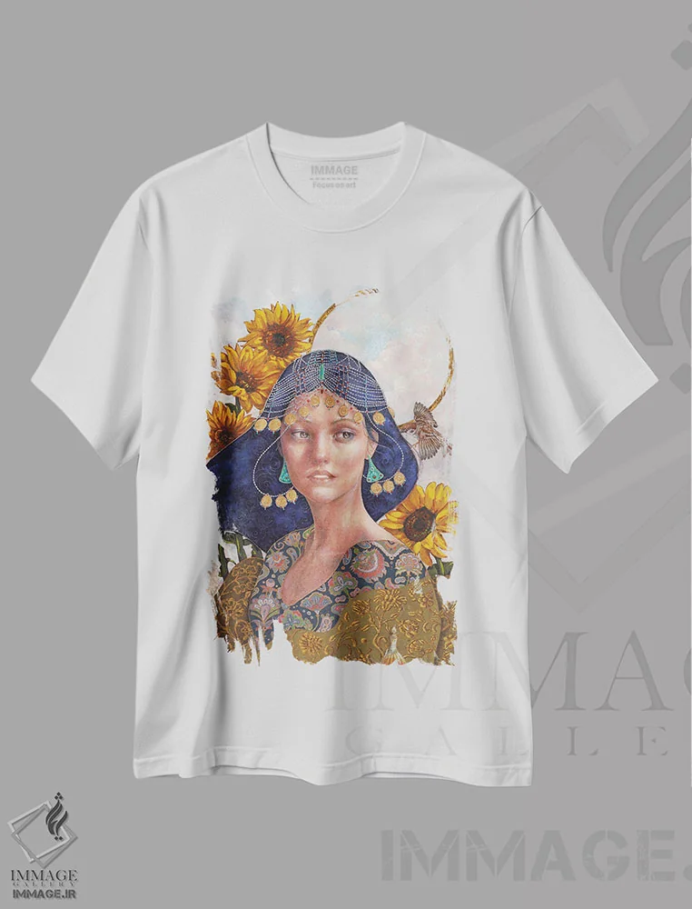 تیشرت سفید طرح دار اورانیا، هنر فاخر معاصر اثر نیکولاس تاور | فروشگاه ایماژ